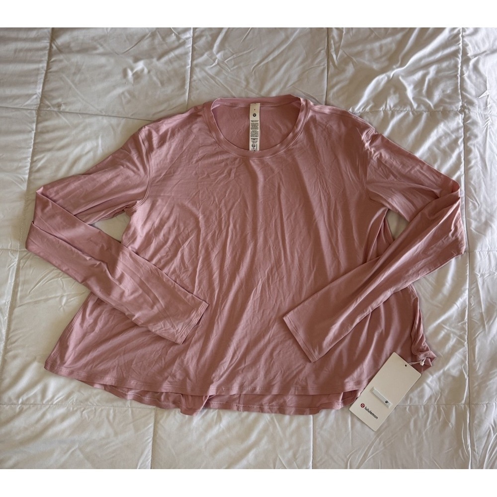 New Lululemon Modal Relaxed-Fit Lounge Long-Sleeve Shirt Size 8 Pink Haze Flowy